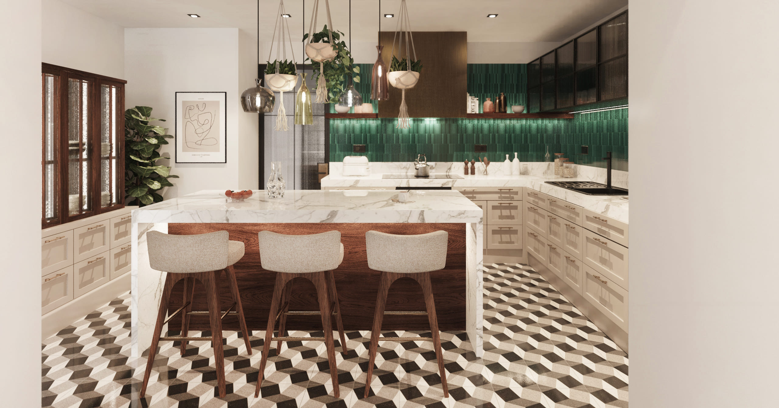 Bahcesehir Eston_1_Evleri Salon Mutfak B.226a