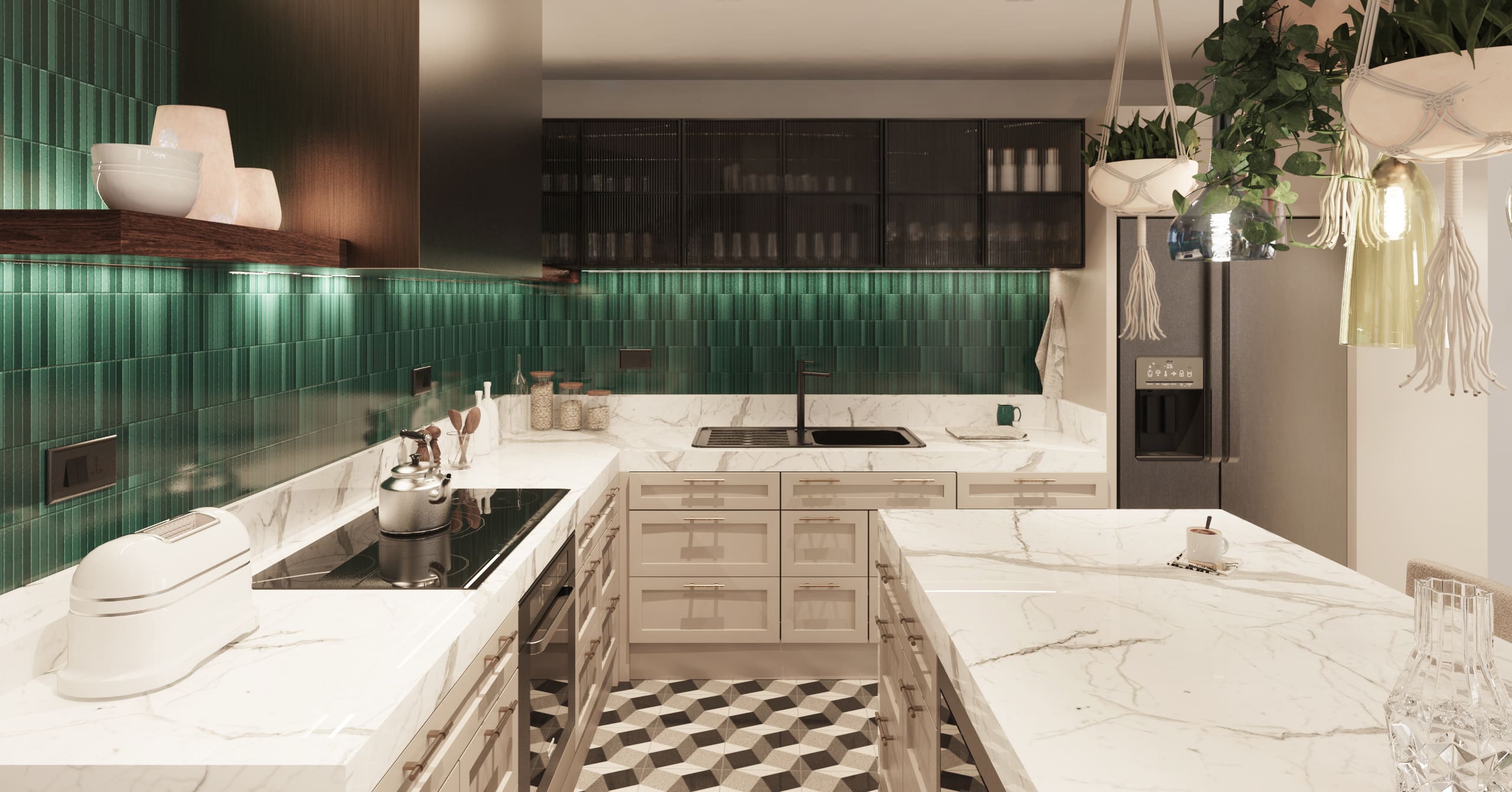 Bahcesehir Eston_1_Evleri Salon Mutfak B.227a